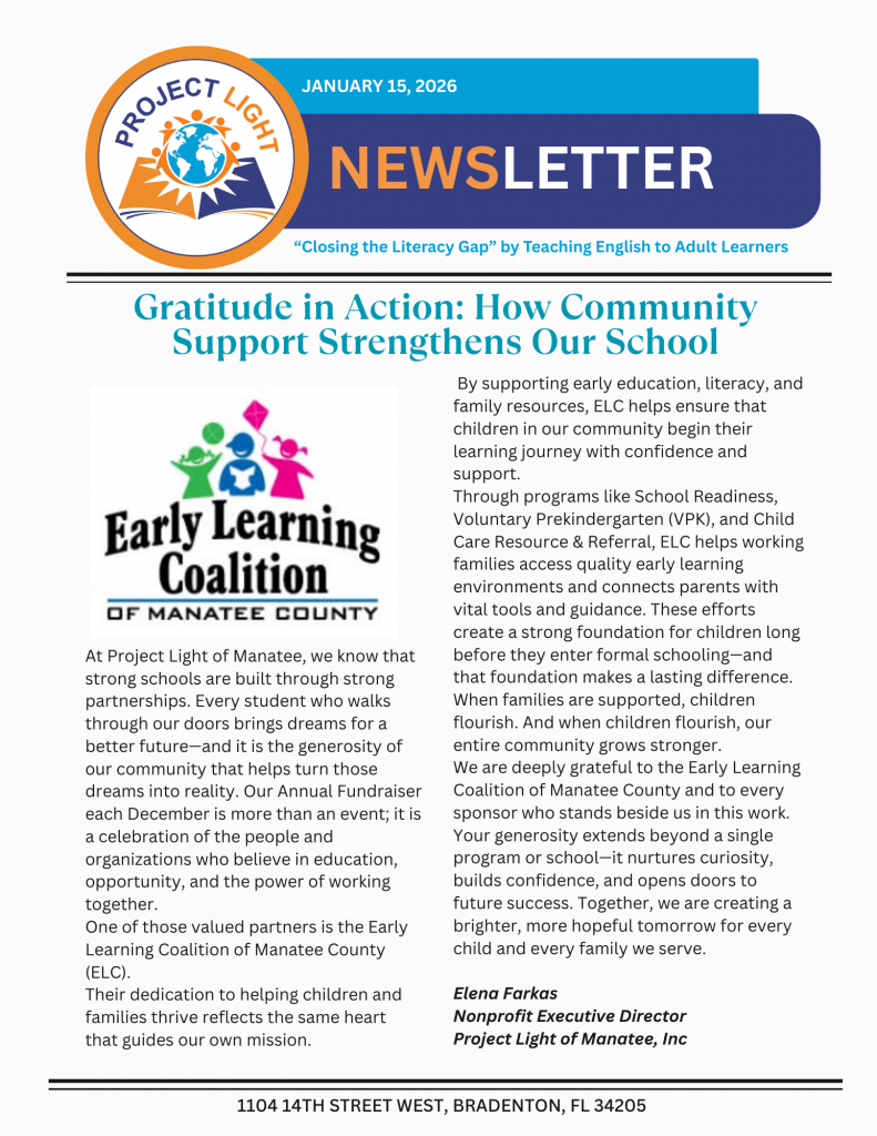 January 15, 2026 Newsletter, page 1