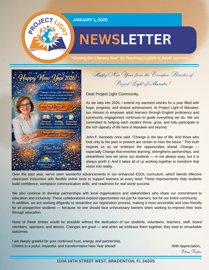 January 1, 2026 Newsletter, page 1