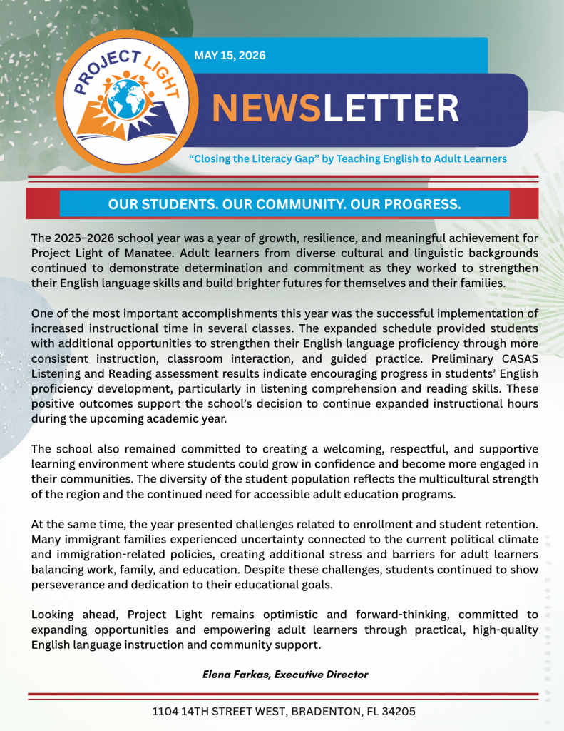 May 15, 2026 Newsletter, page 1