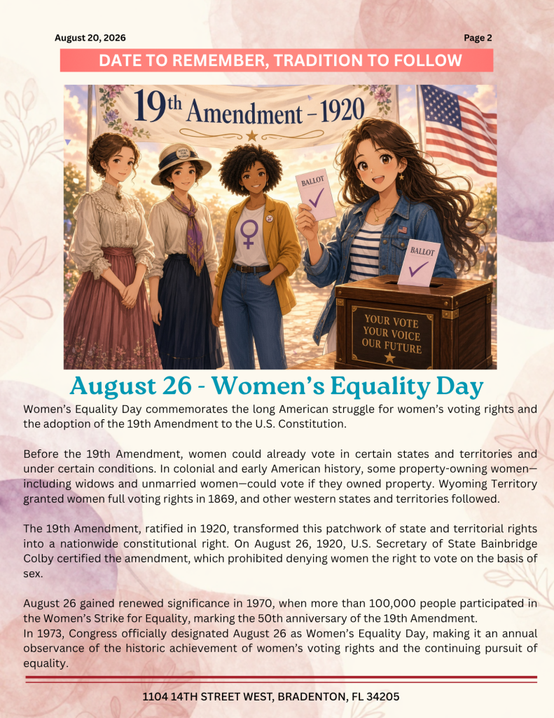 August 15, 2026 Newsletter, page 2