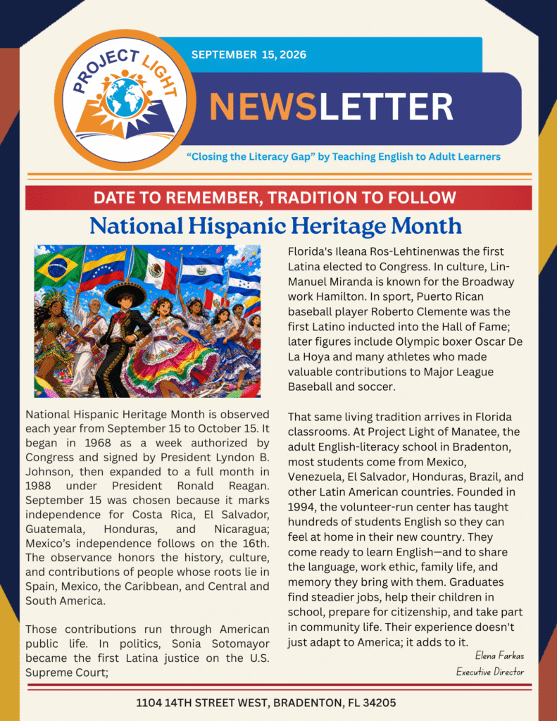 September 15 2026 Newsletter page 1