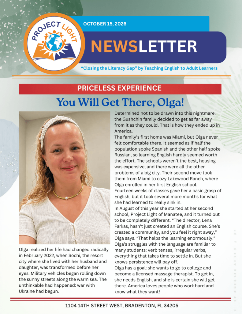 October 15 2026 Newsletter page 1